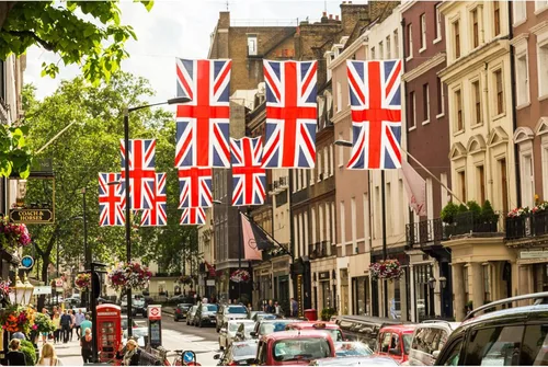 Miniatura 5 de Homissor Bandera británica de algodón 3x5 Union Jack Banderas de Inglaterra bordadas a rayas cosidas Reino Unido Bandera del Reino Unido Heavy Duty