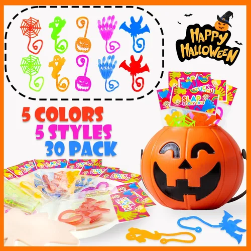 Miniatura 2 de 30 golosinas de Halloween sin dulces para niños, manos pegajosas, regalos de fiesta, bolsas de golosinas para niños pequeños, bolsas de dulce