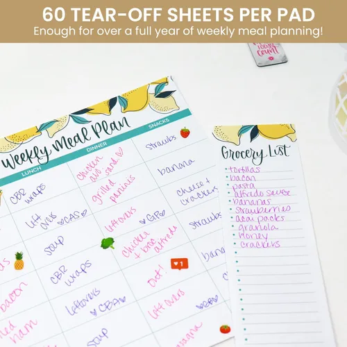 Miniatura 3 de bloom daily planners - Bloc de notas semanal para planificar las comidas con imanes para el refrigerador, incluye una «Lista de compras