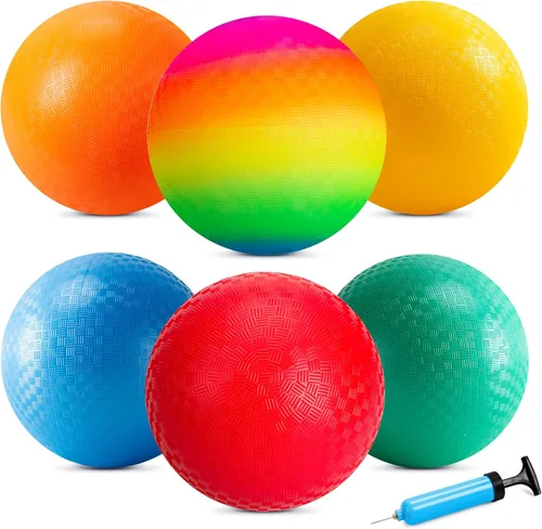 Miniatura 11 de EVERICH - Pelotas de kickball, 6 o 12 unidades de bolas de dodgeballs de 8.5 pulgadas para niños y adultos al aire libre en interiores, 4 bolas
