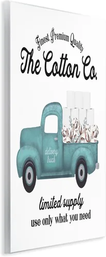 Miniatura 2 de Stupell Industries Papel higiénico familiar para baño, camión de algodón de alta calidad, diseñado por arte de pared con letras y forrado, 13 x 19