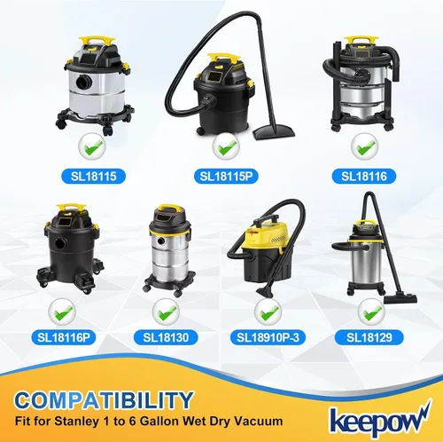 Miniatura 2 de KEEPOW Compra filtros de aspiradora para Stanley, filtros reutilizables SL18129 compatibles con aspiradoras Stanley de 1 a 6 galones, parte #
