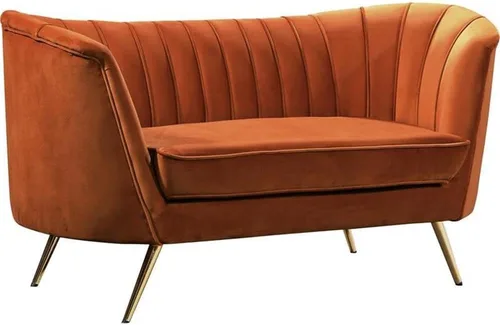 Miniatura 8 de Meridian Furniture Margo Collection Modern Sofá biplaza tapizado de terciopelo contemporáneo con acolchado de canal profundo y patas de acero