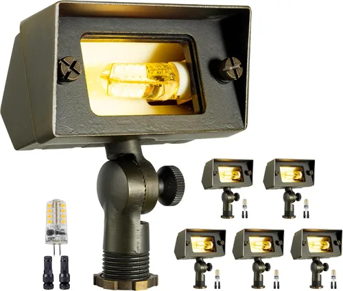 Miniatura 44 de Gardenreet Luz de Inundación de Bajo Voltaje para Exteriores - Luz LED de Lavado de Pared de Latón Sólido 12V, Paisajística de Cableado Fijo