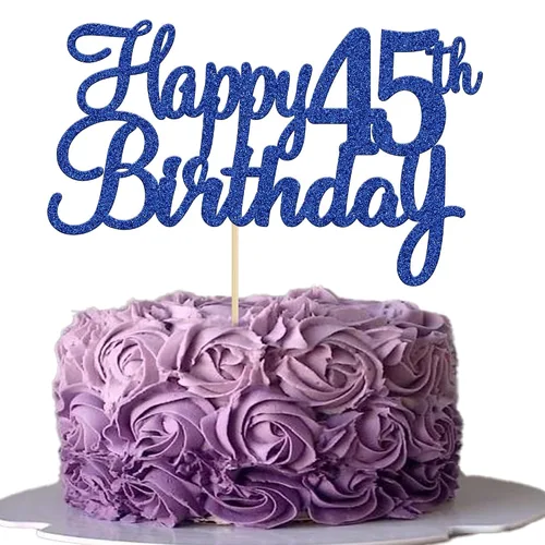 Miniatura 28 de Gyufise 1 decoración para pastel de cumpleaños número 10 con purpurina azul para tarta de 10 años de edad, decoraciones fabulosas para tartas