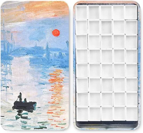 Miniatura 14 de Caja de lámina de viaje para paleta de acuarelas con 40 recipientes vacíos con tira de imán Margarita
