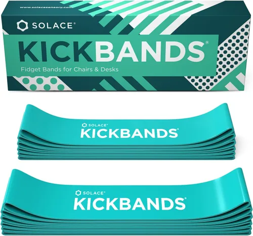Miniatura 12 de KICK BANDS Bandas para sillas para niños con pies inquietos, paquete de 3 bandas para aliviar la ansiedad con TDAH para sillas y escritorios