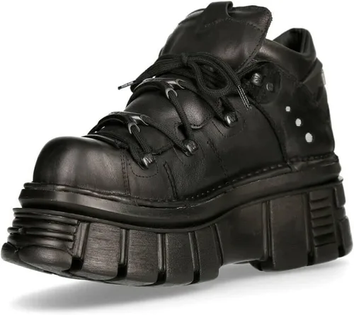 Miniatura 5 de New Rock 106N Tower - Botas de tobillo para hombre, 100 % piel, estilo gótico, estilo punk, a la moda