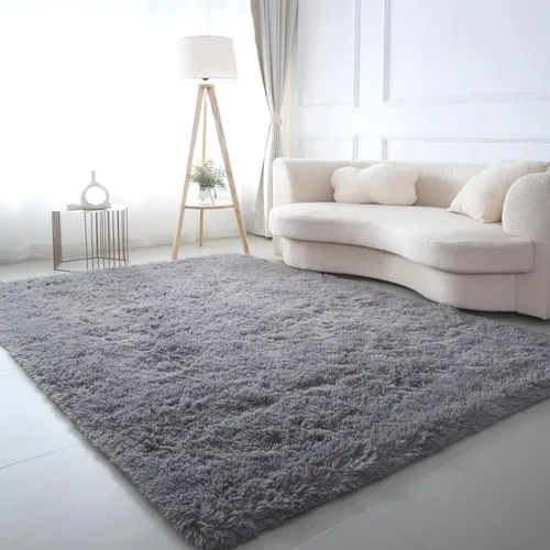 Miniatura 15 de Alfombras para dormitorio de niñas sala de estar: alfombra de área peluda de 5 x 7 para sala de juegos de niños, alfombra peluda de felpa pastel