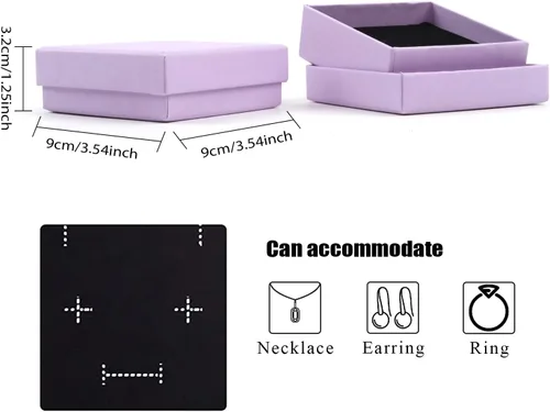 Miniatura 30 de Caja de regalo, caja de regalo, caja de regalo, 12 cajas de regalo cuadradas de cartón para joyas, caja de regalo de papel de cartón relleno
