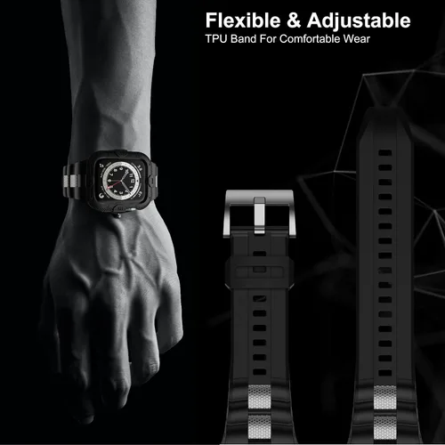 Miniatura 5 de Correas compatibles con Apple Watch Band 46mm 45mm 44mm 42mm, correa deportiva para hombres con funda protectora para Watch Series 11 10 9 8 7/ SE