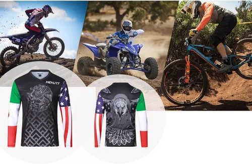 Miniatura 4 de MENUTT Racing - Camiseta de manga larga para hombre, diseño de México para bicicleta de montaña y motocross