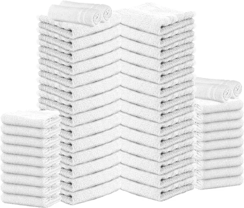Miniatura 8 de Toallas de salón – Paquete de 50 toallas de mano negras 100% algodón Toalla de spa – 16x27 pulgadas Altamente absorbable Toallas faciales