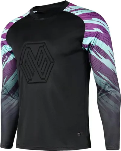 Miniatura 3 de Fldy Conjunto de camiseta y pantalones de portero acolchados para hombre para adultos y niños, camiseta de portero de fútbol de manga larga, kit