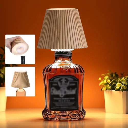 WILIT Lámparas inalámbricas con pantalla de botella para lámparas de mesa, luces de barra de 3 niveles de brillo para bar de casa, lámpara