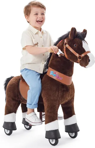 Miniatura 6 de PonyCycle Juguete de caballo para niños pequeños de 3 a 4 años con freno, accionado por niños, caballo mecánico mecánico, regalo de cumpleaños, Negro