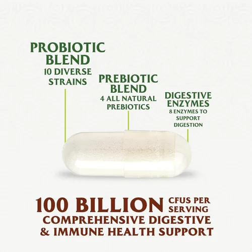 Miniatura 3 de Probióticos premium – 100 mil millones de UFC por porción – 10 cepas + prebióticos – El mejor suplemento para la salud intestinal para mujeres