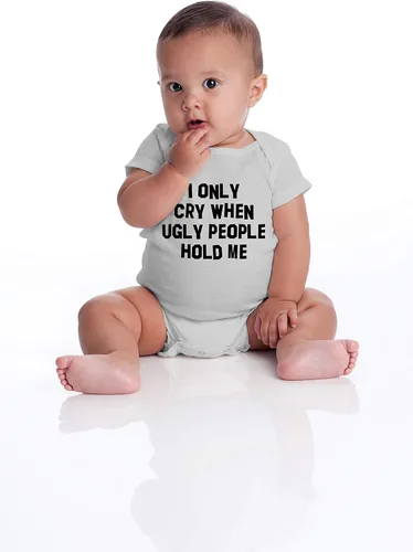Miniatura 10 de I Only Cry When Ugly People Hold Me - Divertido body esencial para bebé - Ropa para bebé recién nacido