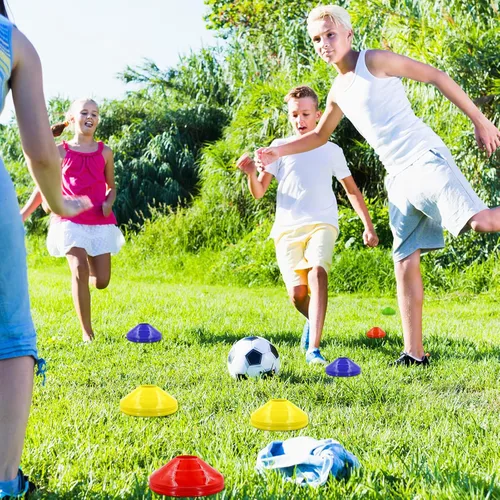 Miniatura 6 de 30 conos de disco de entrenamiento de agilidad con bolsa de transporte para entrenamiento, fútbol, baloncesto, niños, deportes, marcadores de cono