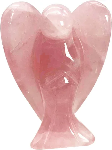 Miniatura 5 de Fekuar Piedra natural de ojo de tigre curativo, cristal curativo, estatua de ángel de la guarda, escultura de bolsillo de piedra de palmera