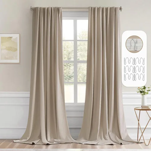 Miniatura 34 de MIULEE Cortinas opacas con pestaña trasera de 63 pulgadas de largo, juego de 2 paneles para sala de estar, dormitorio, privacidad, bolsillo