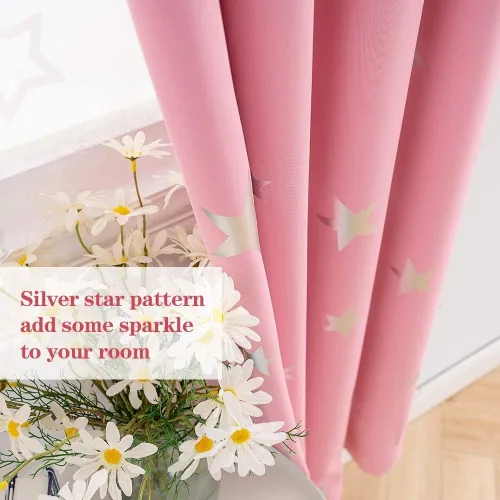 Miniatura 3 de Anjee - Cortinas opacas estampadas, Rosado