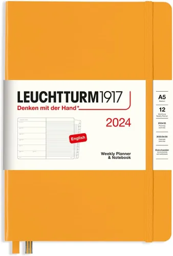 Miniatura 10 de LEUCHTTURM1917 - Agenda semanal y cuaderno 2024 con folleto adicional, tapa dura, composición (B5), verde (1 de enero - 31 de diciembre de 2024)