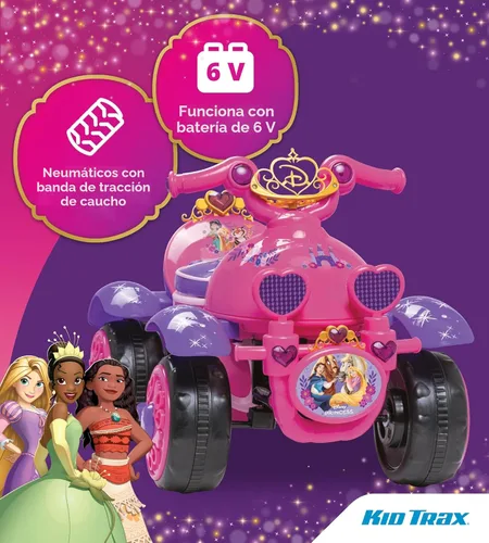 Miniatura 5 de Kid Trax - Cuatriciclo eléctrico de juguete para montar con diseño de Princesas de Disney para niñas pequeñas de 1 año y medio a 3 años