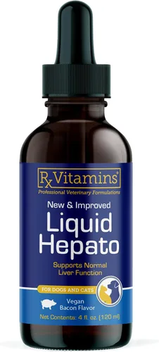 Rx Vitamins Soporte hepato líquido para perros y gatos, suplemento de apoyo hepático con cardo mariano para perros (silimarina y silibinina) y