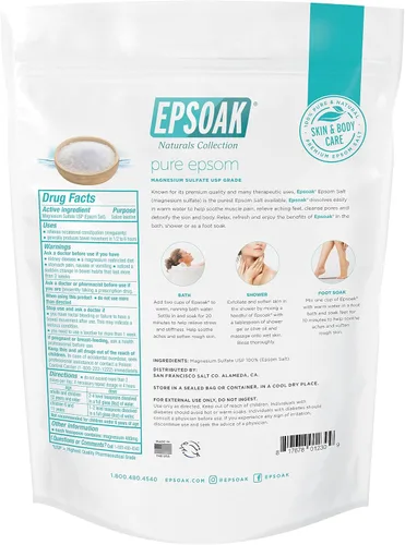 Miniatura 6 de Sales de Epsom para baño, spa, ducha y pies de Epsoak, Blanco