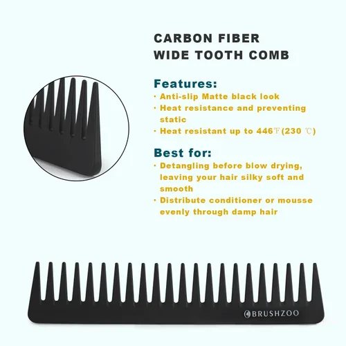 Miniatura 5 de BRUSHZOO - Juego de cepillos desenredantes para mujeres, hombres y niños, desenredante y masaje de cabello, cepillo de pelo rizado para cabello Negro