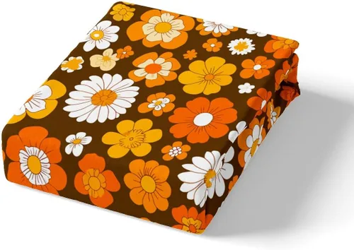 Miniatura 5 de Juego de ropa de cama Groovy de los años 60 y 70 para niños, funda de edredón retro de flores hippie para niños, adolescentes, vintage, bohemio