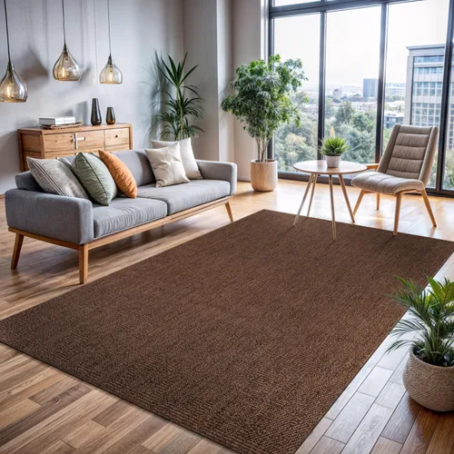 Miniatura 47 de CAMILSON Easy Alfombra de yute, 2 x 3 pulgadas, interiores y exteriores, fibra gris oscuro, para sala de estar, patio y cocina, diseño tejido