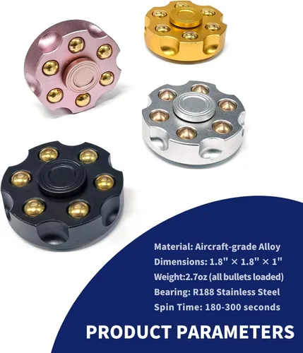 Miniatura 6 de Juguetes giratorios de aleación de metal, rodamientos de alta velocidad y peso ajustable, juguetes para aliviar el estrés para adultos (oro rosa)
