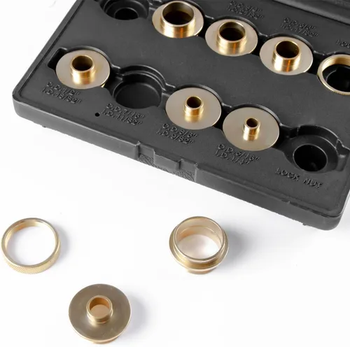 Miniatura 3 de O'SKOOL RA02 - Juego de bujes para enrutador, bujes guía de plantilla de latón para carpintería, 5/16" a 1", se adapta a subbase de enrutador