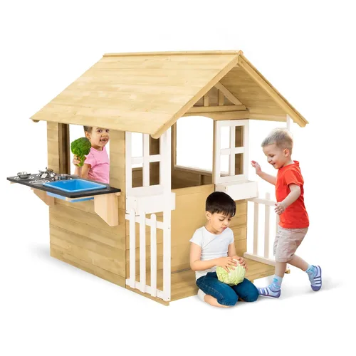 Miniatura 9 de TP Toys Mud Play Kitchen para niños, juguete de madera para interiores y exteriores, juego de cocina para niños pequeños con accesorios, duradero