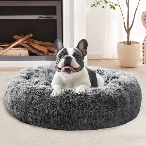 Miniatura 47 de JOLLYVOGUE Cama Calmante para Perros Pequeños - Cama para Perros Pequeños en Forma de Dona Lavable de 23 Pulgadas para Gatitos y Cachorros, Camas