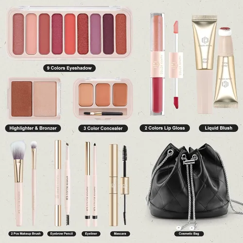 Miniatura 2 de Color Nymph Juego de maquillaje para mujeres, adolescentes y niñas con bolsa de kits de maquillaje para viajes, incluye paleta de sombra de ojos