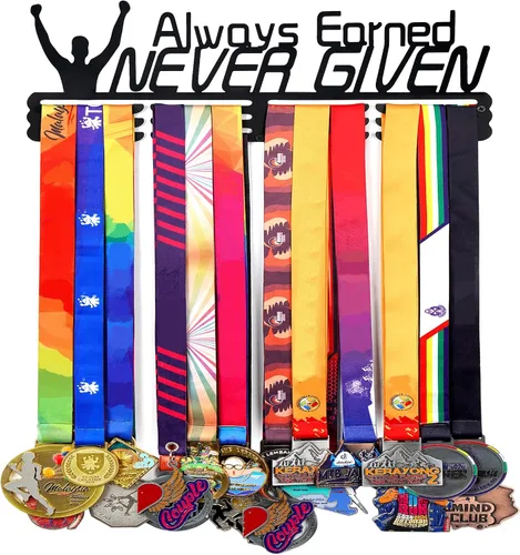 Miniatura 6 de Goutoports Estante de exhibición para colgar medallas, organizador personalizado de cinta de premios para corredores de carreras deportivas, placas