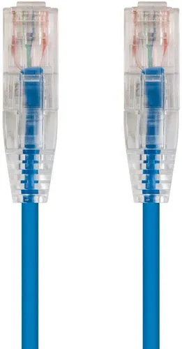 Monoprice - Cable de conexión Ethernet Cat6 de 2 pies, azul, nivel de componente, UTP 28AWG, 550 MHz, cobre desnudo puro, sin enganches, RJ45, serie