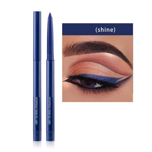 Miniatura 2 de lápiz delineador retráctil delineador cremoso pigmentado a prueba de manchas lápiz delineador brillante Azul Oscuro A-Brillo Azul Oscuro