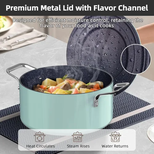 Miniatura 4 de Nuwave Lux - Juego de utensilios de cocina ligeros forjados de 13 piezas, sin PFAS, revestimiento de cerámica saludable G10 Duralon, ultra Verde