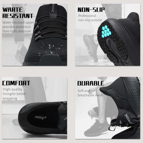 Miniatura 5 de Zapatos de trabajo antideslizantes para hombre, ligeros, cómodos, para restaurante o servicio de alimentos, tenis para caminar, zapatos
