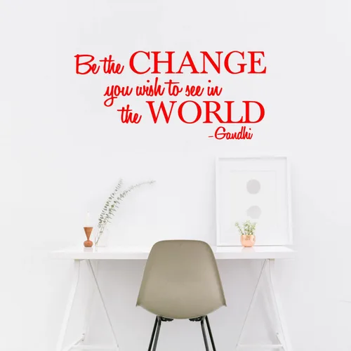 Miniatura 9 de Aurabeam Calcomanía de vinilo para pared, con frase inspiradora de Gandhi, 13 x 28 pulgadas, decoración artística de pared para sala de estar