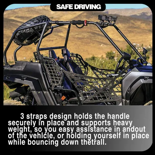 Miniatura 4 de 2 correas triples de barra antivuelco para UTV ATV Polaris Ranger RZR XP900 1000 para Honda Pioneer Talon Kawasaki Wildcat YXZ Can Am correa se Negro