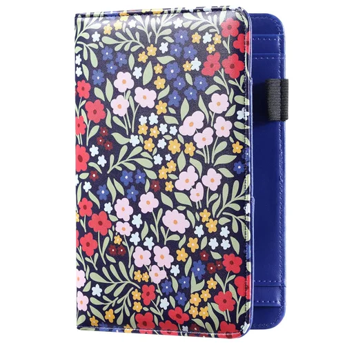 Miniatura 8 de Libro de mesero, libro de mezclilla para Watiress con cara sonriente esponjosa, bordado de felpa con diseño de flor de dólar