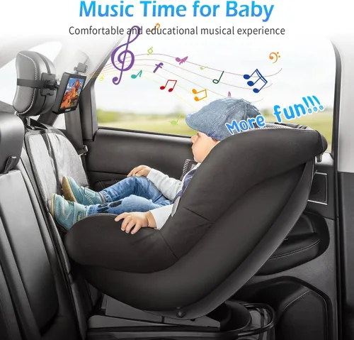 Miniatura 3 de Itomoro Cámara de coche para bebé, 5 pulgadas + 7 pulgadas 1080P cámara de bebé de doble pantalla con video bidireccional, música y reproducción