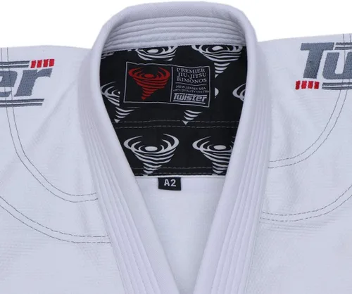 Miniatura 7 de Twister Gris 3.0 Brasileño Jiu Jitsu Gi Preshrunk Pearl Weave 16.76 oz 100% Algodón