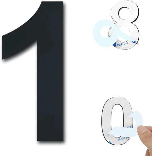 Miniatura 42 de Números de casa autoadhesivos – Números de puerta de acero inoxidable de 6 pulgadas para exteriores – Número de casa grande y moderno, número