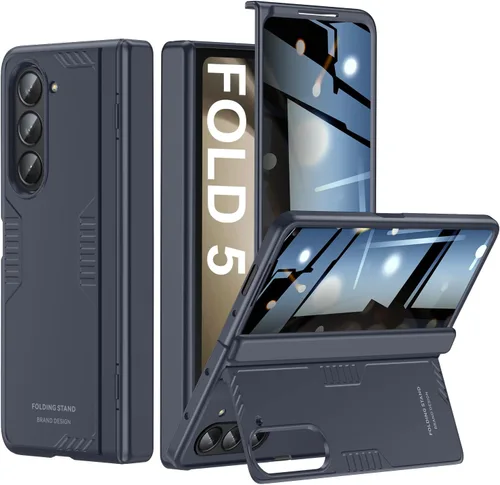 Miniatura 12 de Funda para Samsung Z-Fold-5: [Soporte oculto] [Carga inalámbrica] Funda delgada con protección de bisagra ligera con protector de pantalla - Funda